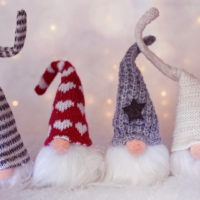 hand-made valentines day themed gnomes.